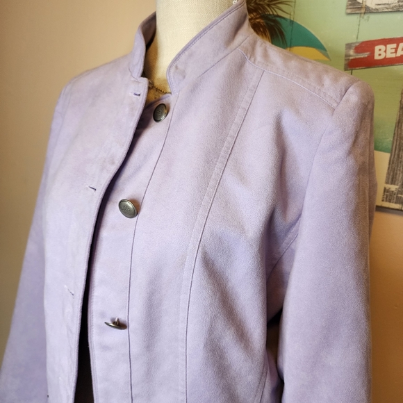 Tanjay EUC faux suede light purple jacket blazer - Picture 2 of 10